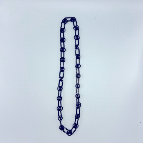 NEW MICHAEL KORS Gunmetal Long Link Chain Necklace 40” - Picture 1 of 11